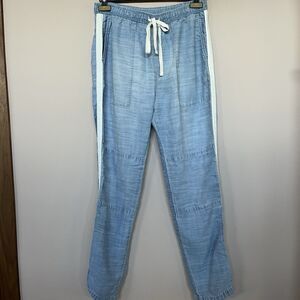 Bella Dahl Stripe Side Jogger Pants Light Blue Medium Style #B3194-549